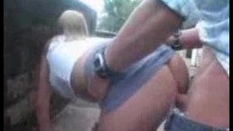 Tight teeny blonde fucked outdoors