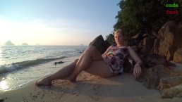 On Public Beach Teen Masturbation Double Crossleg Fingering Solo Fun Ending