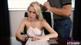 Daddy force fucks innocent step-daughter while she tries to study