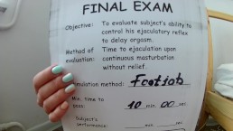 Footjob Stamina Text Part 2. Retake Exam. PASS or FAIL?