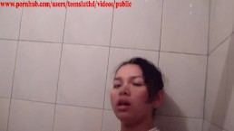 Horny daddy visits me in the shower and has his way fucking me