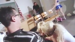 Nerd and Friend fuck classmates