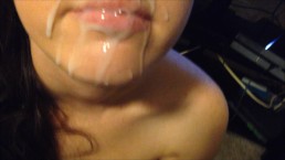 Selena loves sucking dick! Pierced tits, ball sucking, big cumshots